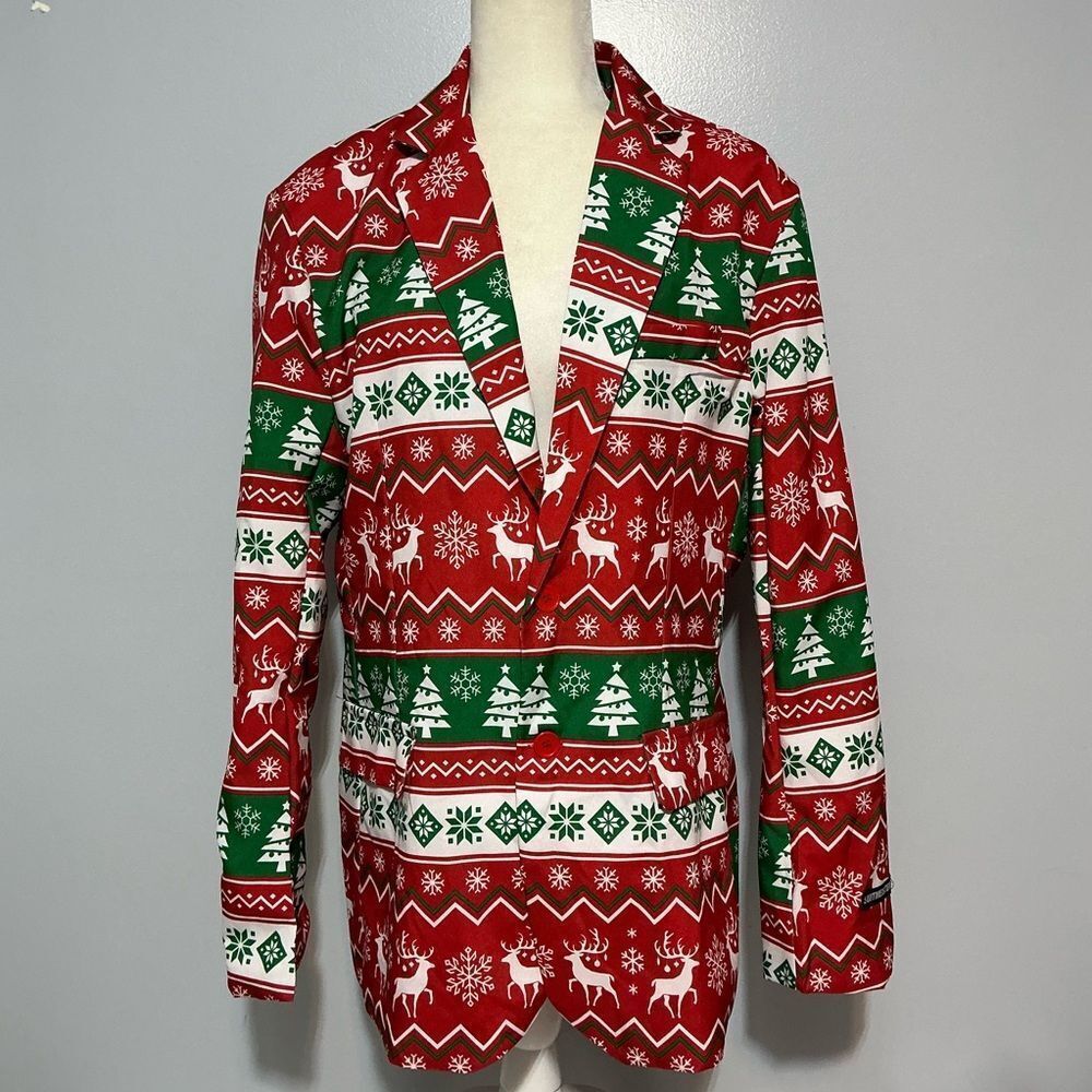 Suitmeister Festive Red and Green Christmas blazer size M